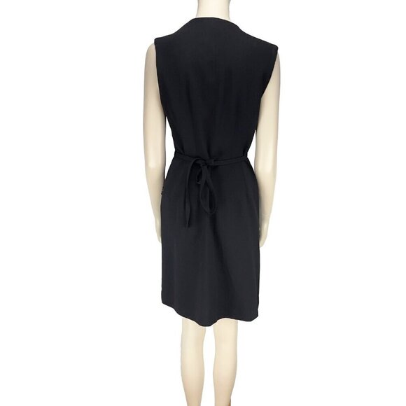 LIDA BADAY 100% Wool Designer Adjustable Wrap‎ Office Black Dress sz M - Picture 5 of 15